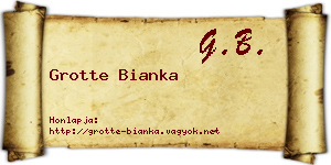 Grotte Bianka névjegykártya